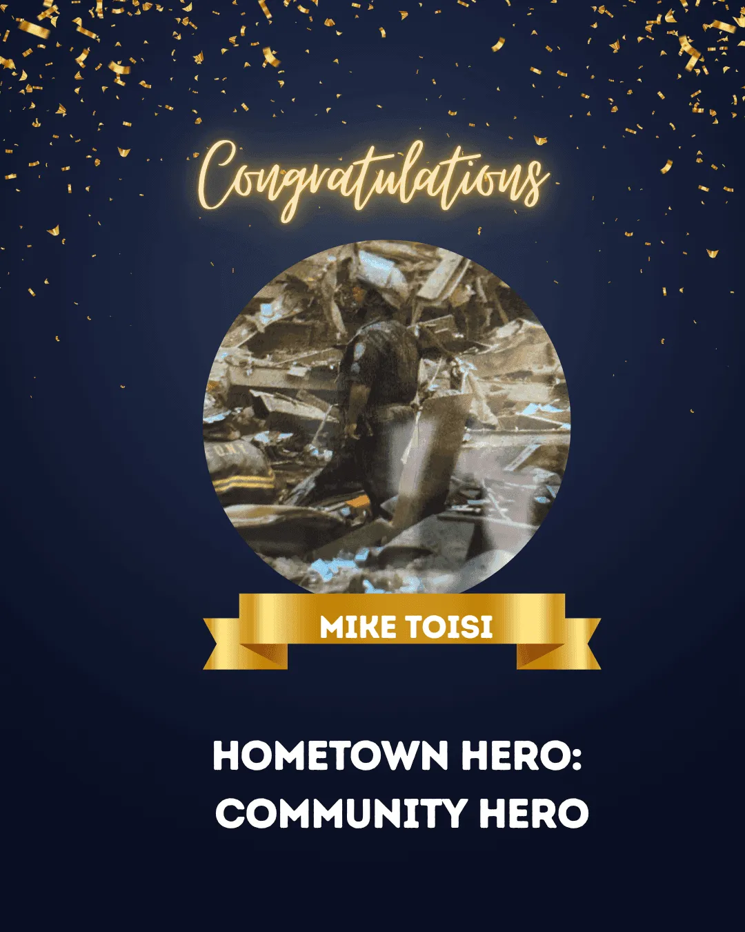 Hometown hero recognition certificate