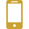 Minimalist mobile phone silhouette design.
