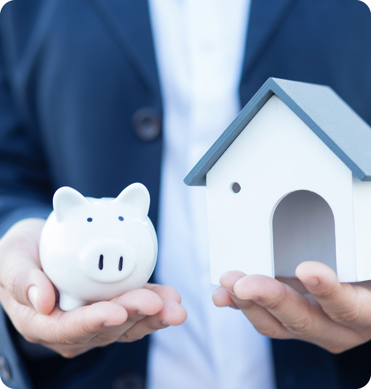 Financial planning concept with piggy bank